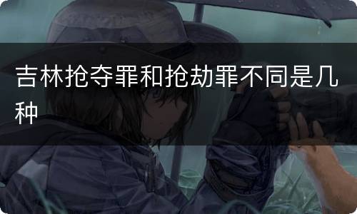 吉林抢夺罪和抢劫罪不同是几种