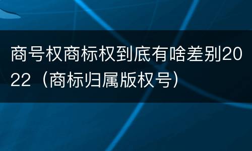 商号权商标权到底有啥差别2022（商标归属版权号）