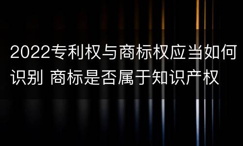 2022专利权与商标权应当如何识别 商标是否属于知识产权