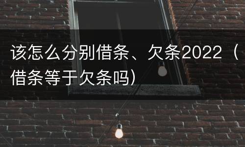 该怎么分别借条、欠条2022（借条等于欠条吗）