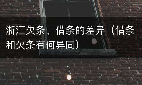 浙江欠条、借条的差异（借条和欠条有何异同）