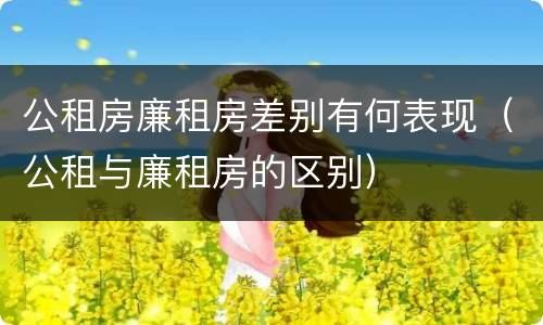 公租房廉租房差别有何表现（公租与廉租房的区别）