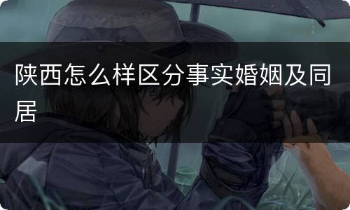 陕西怎么样区分事实婚姻及同居