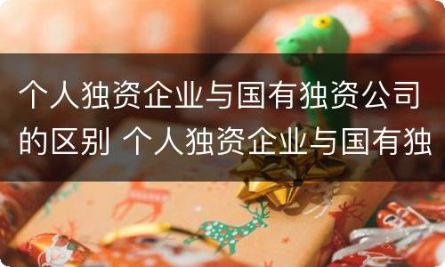 个人独资企业与国有独资公司的区别 个人独资企业与国有独资公司的区别在哪里