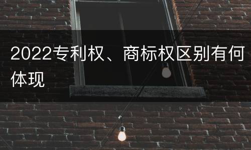 2022专利权、商标权区别有何体现