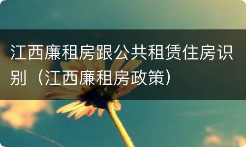 江西廉租房跟公共租赁住房识别（江西廉租房政策）