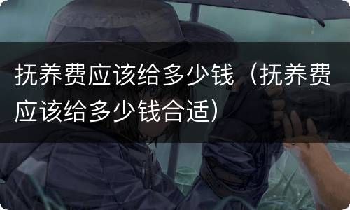 抚养费应该给多少钱（抚养费应该给多少钱合适）