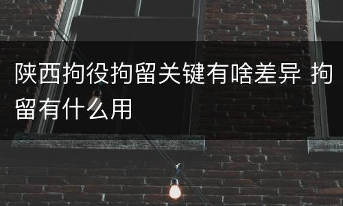 陕西拘役拘留关键有啥差异 拘留有什么用
