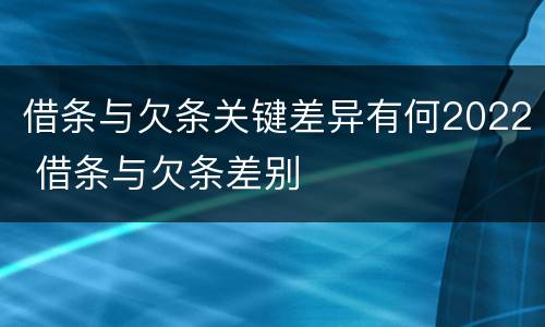 借条与欠条关键差异有何2022 借条与欠条差别