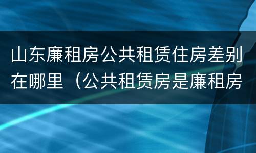 山东廉租房公共租赁住房差别在哪里（公共租赁房是廉租房吗）