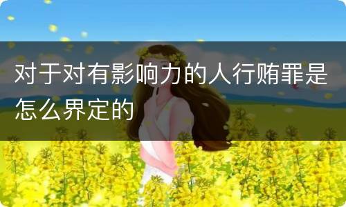 对于对有影响力的人行贿罪是怎么界定的