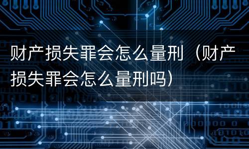 财产损失罪会怎么量刑（财产损失罪会怎么量刑吗）