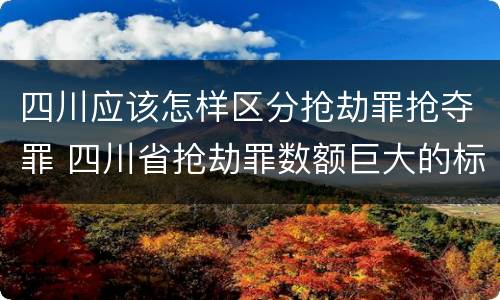 四川应该怎样区分抢劫罪抢夺罪 四川省抢劫罪数额巨大的标准