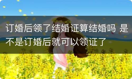 订婚后领了结婚证算结婚吗 是不是订婚后就可以领证了