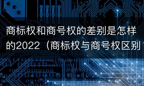 商标权和商号权的差别是怎样的2022（商标权与商号权区别）