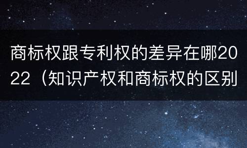 商标权跟专利权的差异在哪2022（知识产权和商标权的区别）