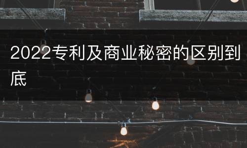 2022专利及商业秘密的区别到底