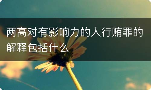 两高对有影响力的人行贿罪的解释包括什么