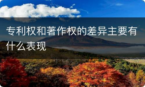 专利权和著作权的差异主要有什么表现