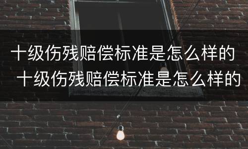 十级伤残赔偿标准是怎么样的 十级伤残赔偿标准是怎么样的呀