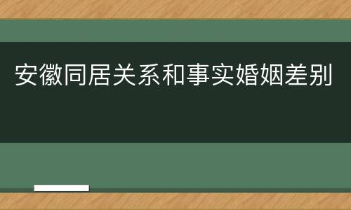安徽同居关系和事实婚姻差别