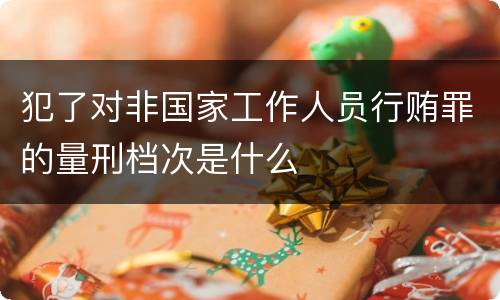 犯了对非国家工作人员行贿罪的量刑档次是什么