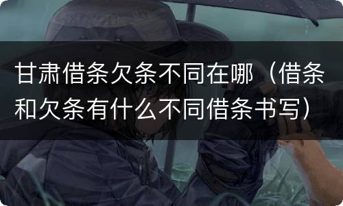 甘肃借条欠条不同在哪（借条和欠条有什么不同借条书写）