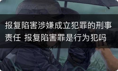 报复陷害涉嫌成立犯罪的刑事责任 报复陷害罪是行为犯吗