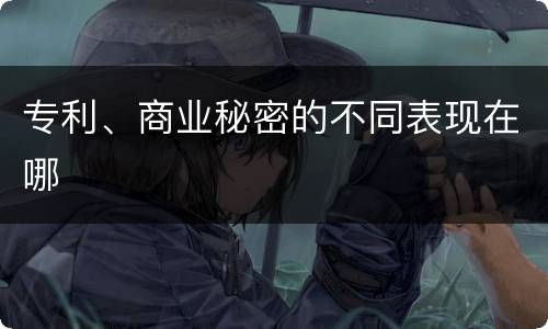专利、商业秘密的不同表现在哪