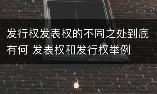 发行权发表权的不同之处到底有何 发表权和发行权举例