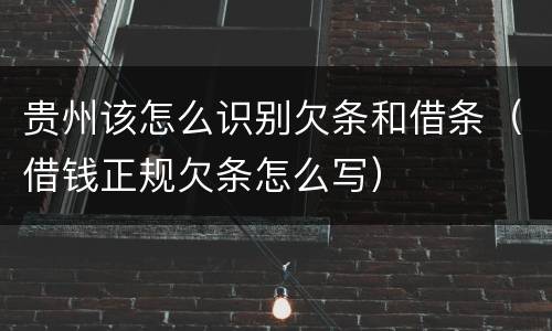 贵州该怎么识别欠条和借条（借钱正规欠条怎么写）