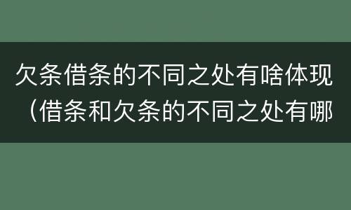 欠条借条的不同之处有啥体现（借条和欠条的不同之处有哪些）