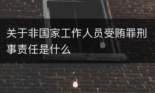 关于非国家工作人员受贿罪刑事责任是什么