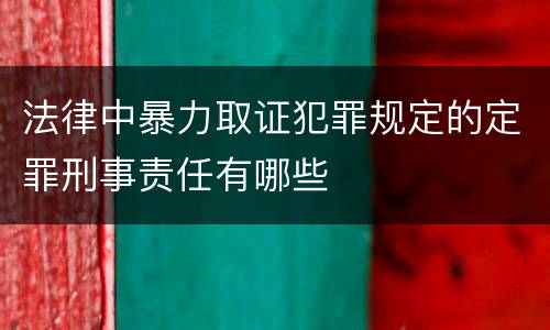 法律中暴力取证犯罪规定的定罪刑事责任有哪些