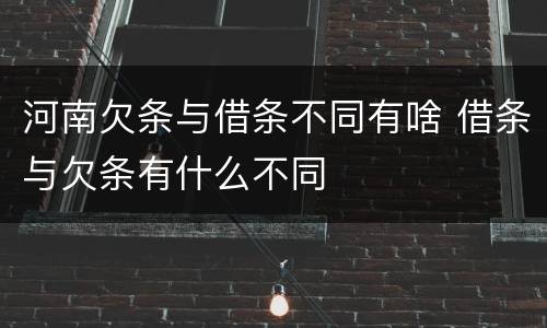 河南欠条与借条不同有啥 借条与欠条有什么不同