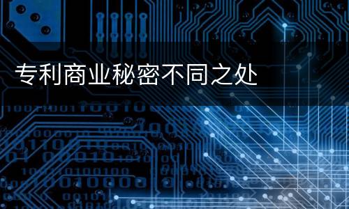 专利商业秘密不同之处