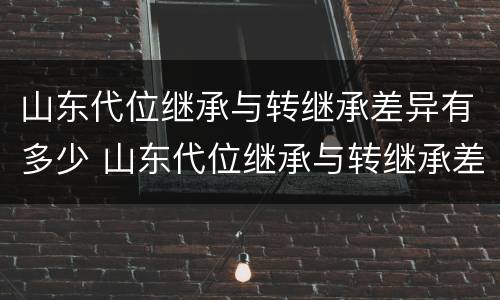 山东代位继承与转继承差异有多少 山东代位继承与转继承差异有多少年