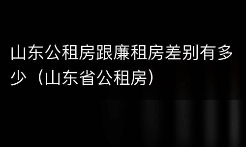 山东公租房跟廉租房差别有多少（山东省公租房）