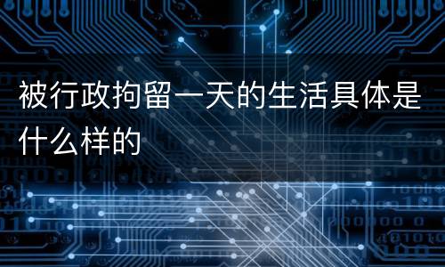 被行政拘留一天的生活具体是什么样的