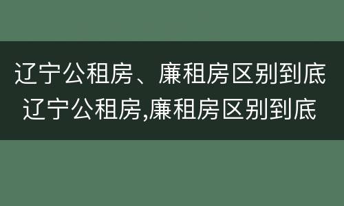 辽宁公租房、廉租房区别到底 辽宁公租房,廉租房区别到底在哪