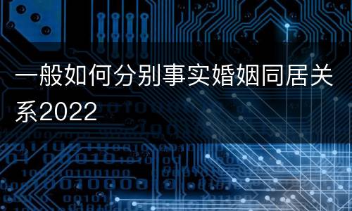 一般如何分别事实婚姻同居关系2022