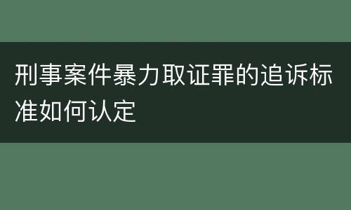 刑事案件暴力取证罪的追诉标准如何认定