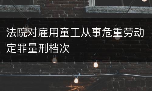 法院对雇用童工从事危重劳动定罪量刑档次