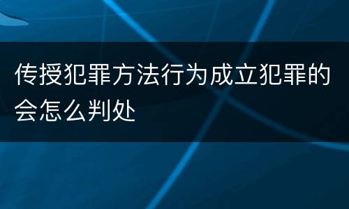 传授犯罪方法行为成立犯罪的会怎么判处