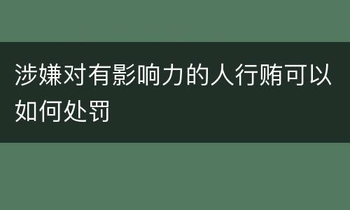 涉嫌对有影响力的人行贿可以如何处罚