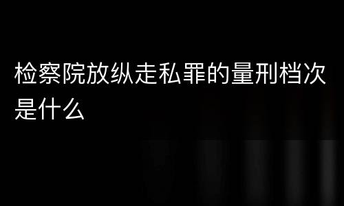 检察院放纵走私罪的量刑档次是什么