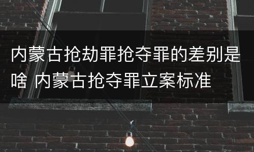 内蒙古抢劫罪抢夺罪的差别是啥 内蒙古抢夺罪立案标准