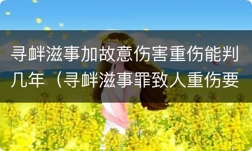 寻衅滋事加故意伤害重伤能判几年（寻衅滋事罪致人重伤要判刑几年）