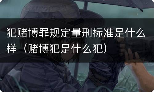 犯赌博罪规定量刑标准是什么样（赌博犯是什么犯）