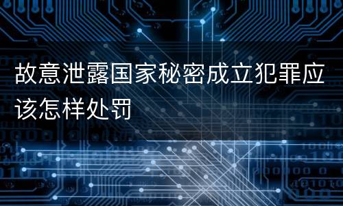 故意泄露国家秘密成立犯罪应该怎样处罚